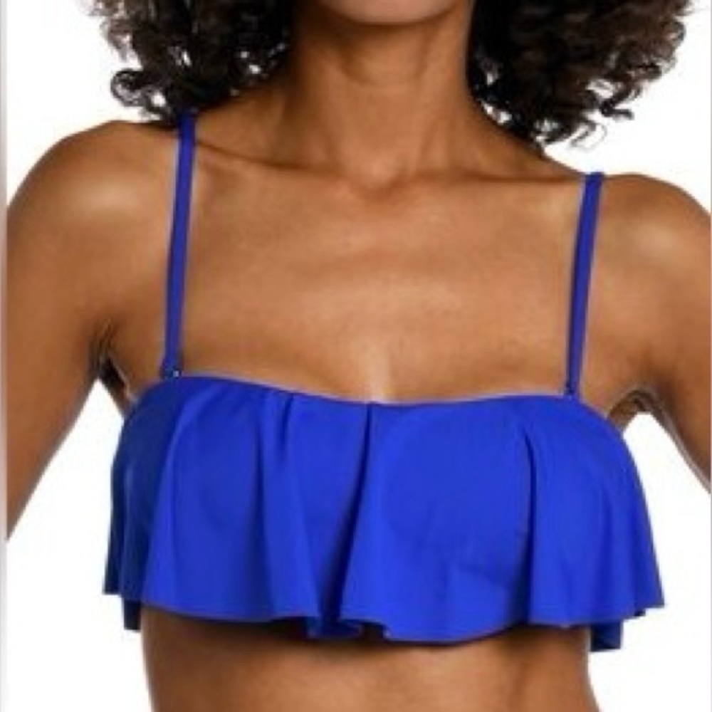 La Blanca Cobalt Blue Women’s Swim Top with Ruffle Trim
Size 12. NWT